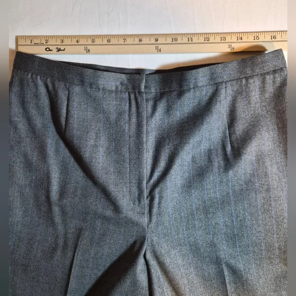 Talbots Petites Grey Blue Pinstripe Wool Blend Dress Pants Slacks Size 18P - Picture 4 of 10